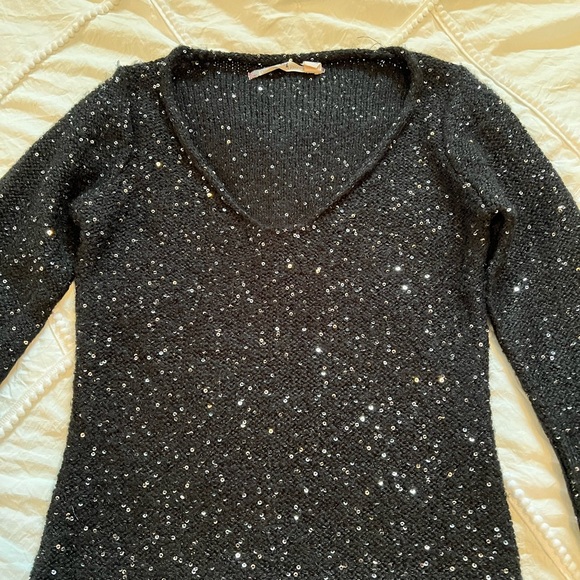 Chelsea and Violet black sequin sweater dress, size small- gently used - Picture 2 of 8